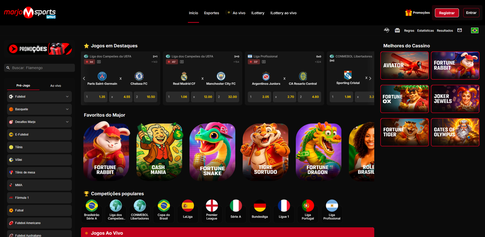 Conheça a Major Sports, plataforma regulamentada de apostas esportivas. Diversão responsável para quem ama futebol e esportes. Saiba mais!